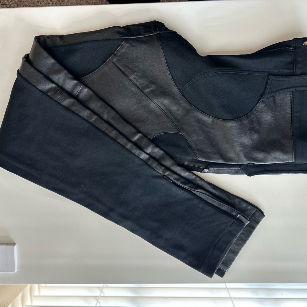 Givenchy Black Leather-Trimmed Trousers